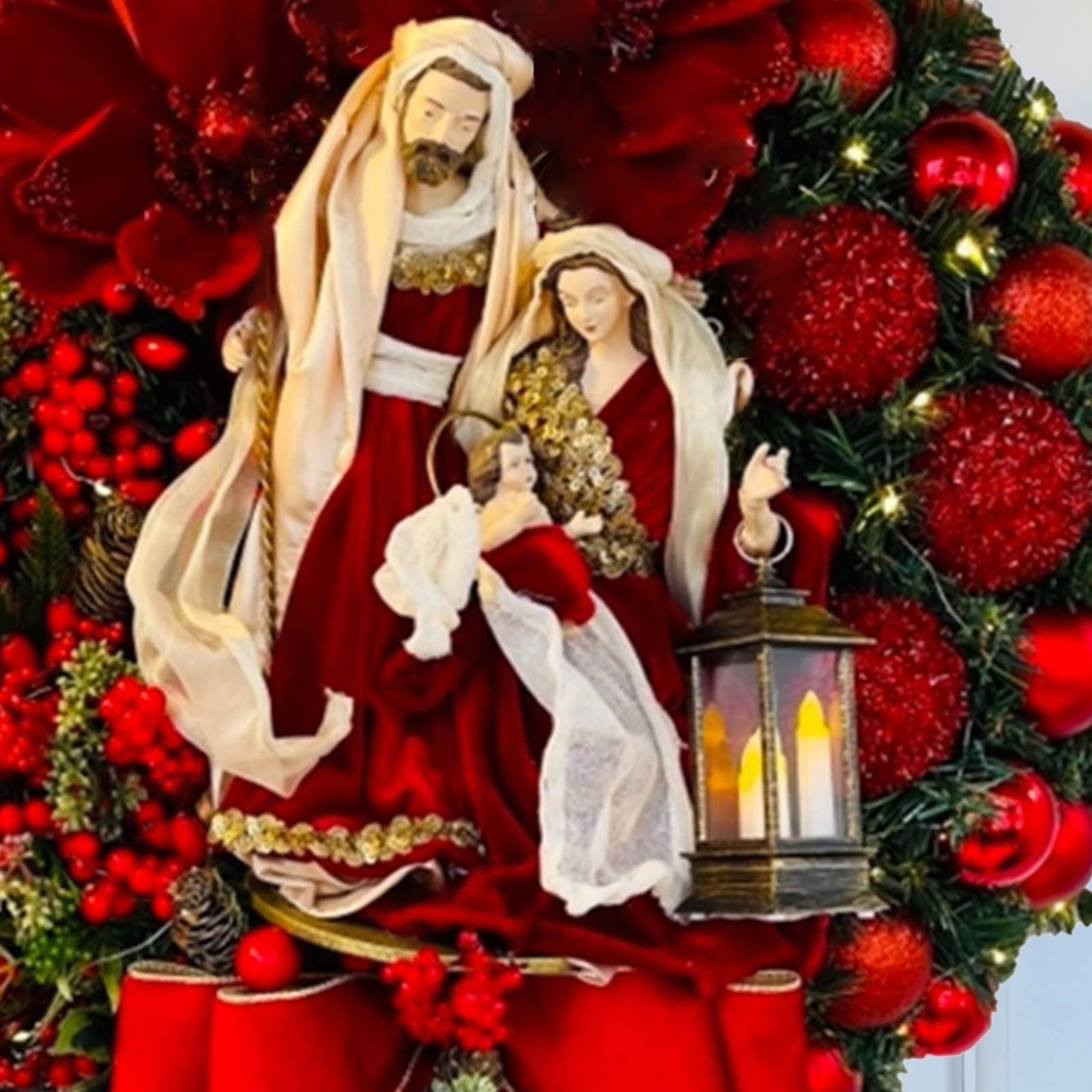 Amazon.co.jp: 玄関用クリスマスリース 屋内クリスマスデコレーション