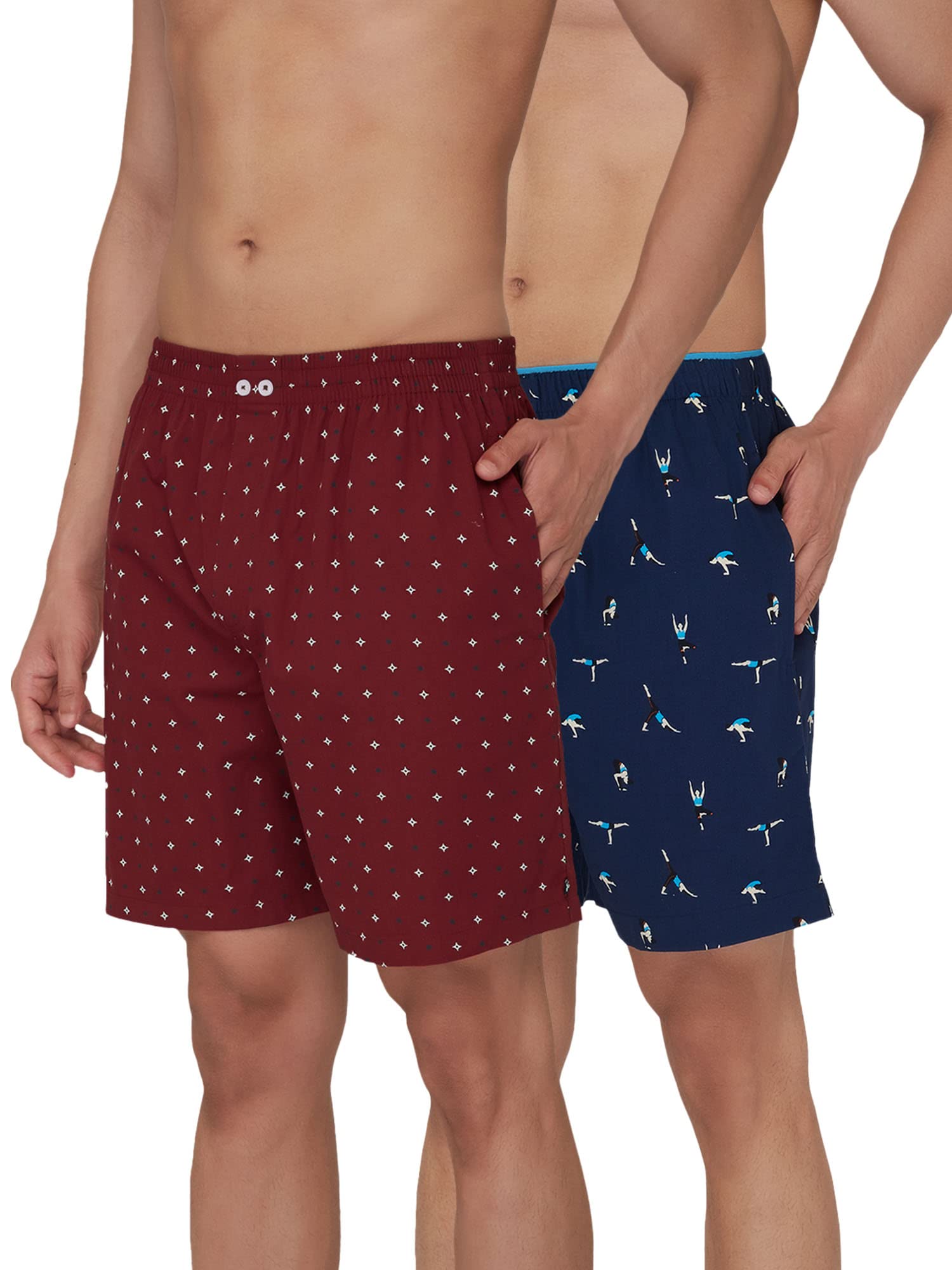 Men's Super Combed Cotton Boxer Shorts Elasticated Waist Pack of 2