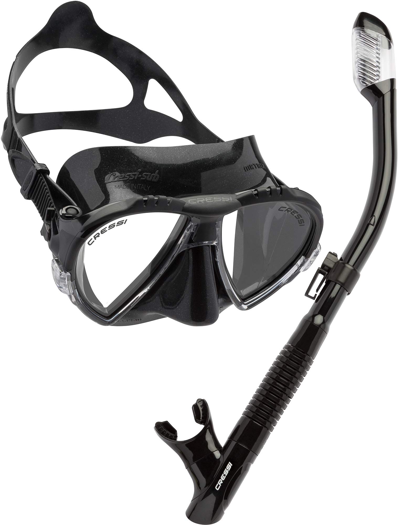 Cressi - Juego de esnórquel para adultos, máscara y esnórquel | Máscara de silicona de primera calidad | Snorkel superior seco | Diseñado en Italia