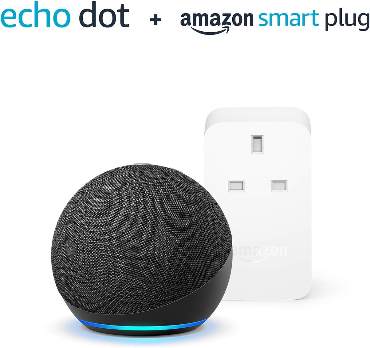Echo Dot (4th generation), Charcoal + Amazon Smart Plug, Works with Alexa - Smart Home Starter Kit