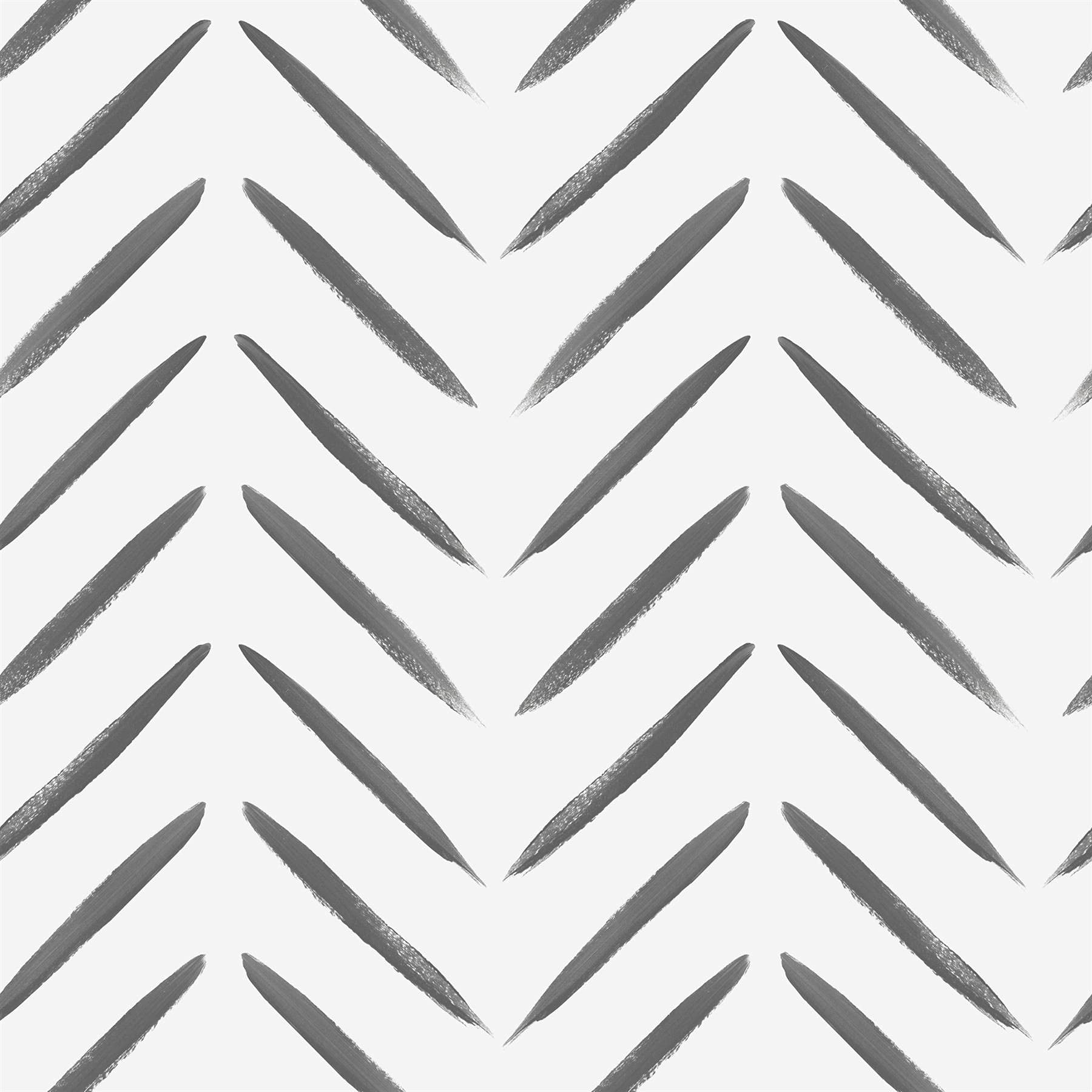 Abstract Chevron Brush Marks Black Paint Wallpaper