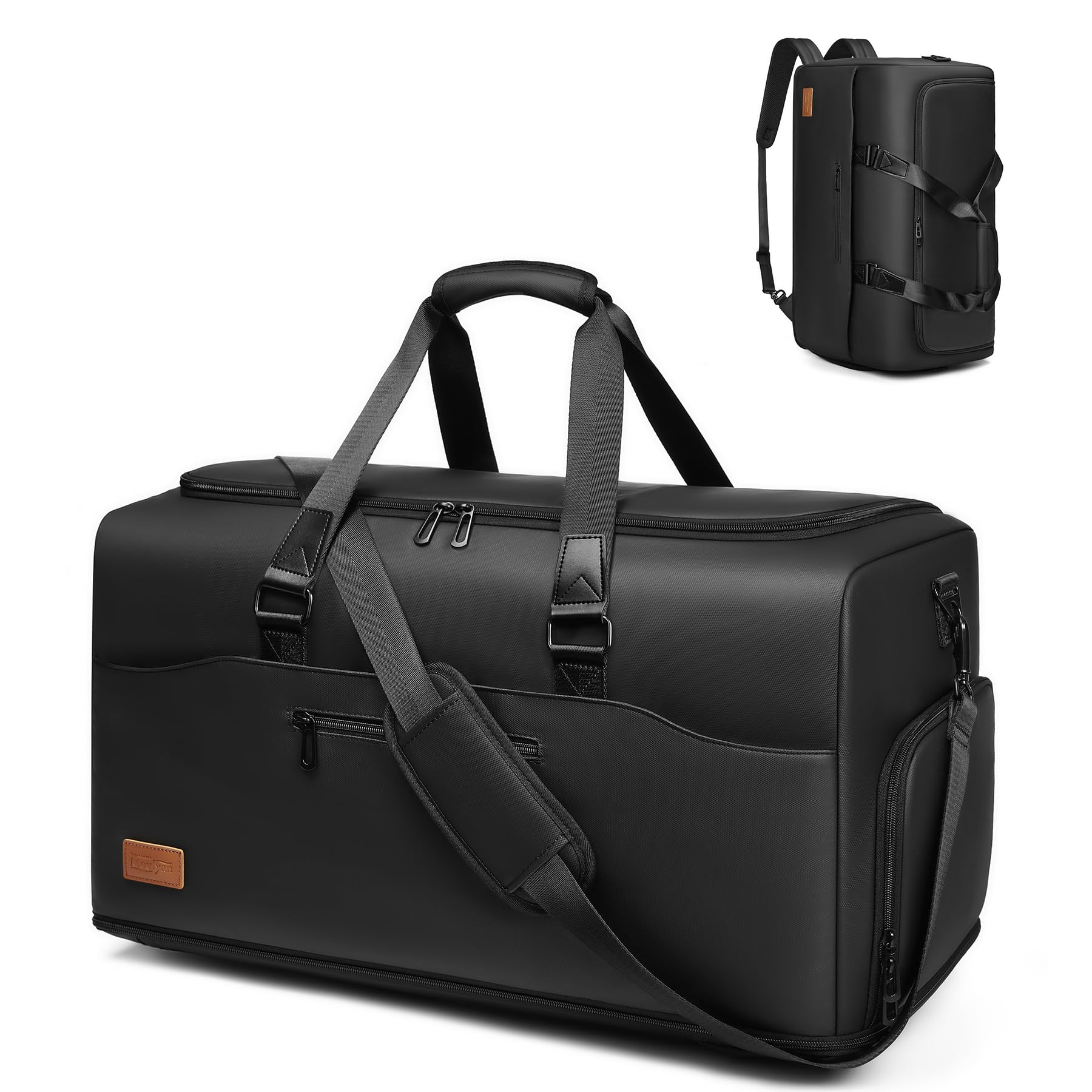 MoulyanDuffle Bag for Travel,55L Travel Bag for Men with Shoe Compartment,Water Resistant Overnight Weekender Bag with Expandable