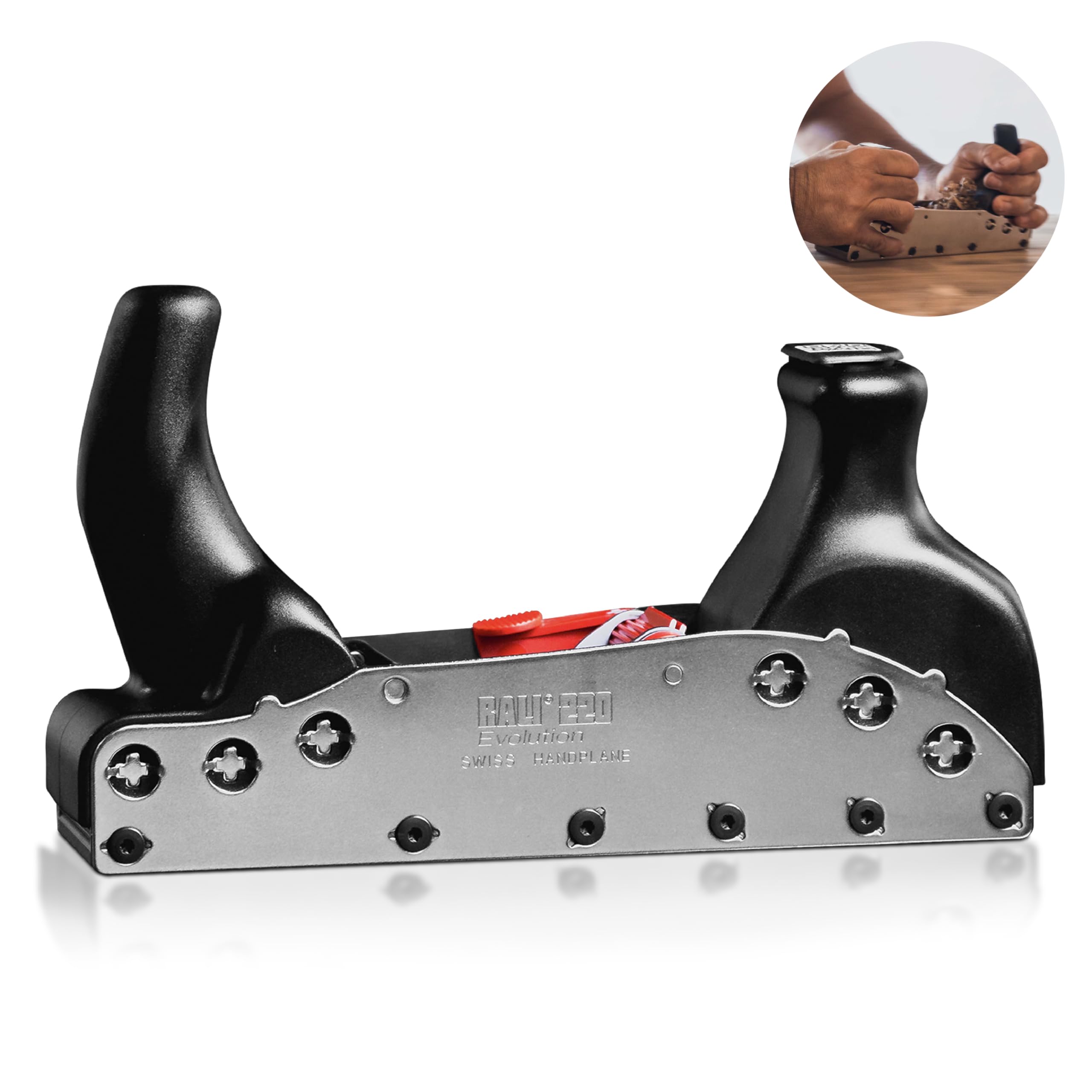 RALI 220 EVO B Profi Handhobel Set mit 10 Ersatzmessern - Putzhobel ohne Nachschärfen für Schreiner und Tischler