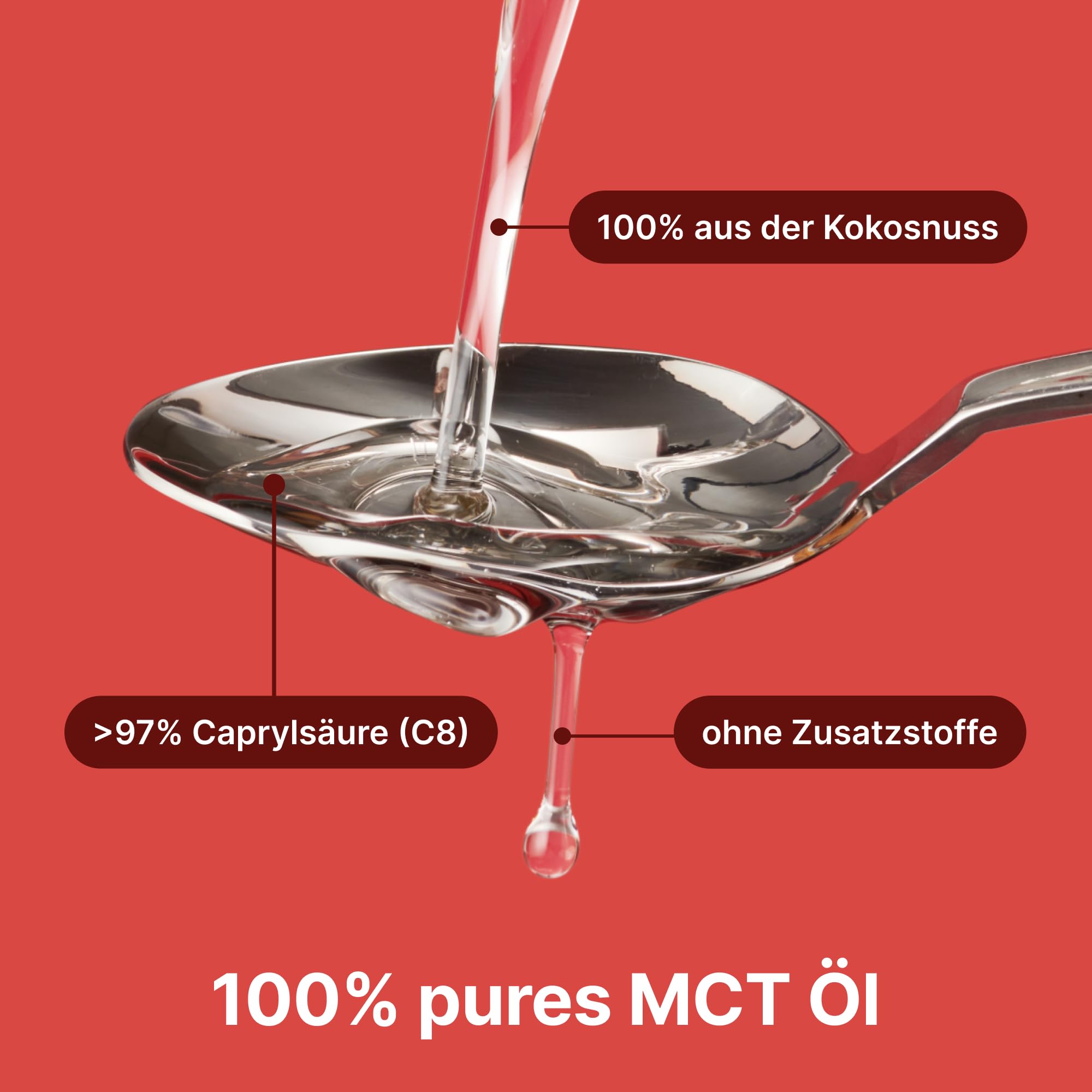 BRAINEFFECT MCT-Öl C8 - Bildet 300% mehr Ketone als andere MCT-Öle (>97% C8) - Ketogene Ernährung - Reiner Extrakt aus Kokosnussöl - Ideal für ketogene Diät & Bulletproof Coffee (500ml)