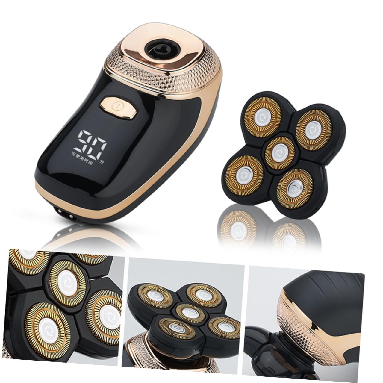 NUOBESTY Rasoio Elettrico Uomo Multifunzione 5 in 1 Batteria al Litio Ricaricabile USB per Barba, Chioma e Rasatura a Casa in Viaggio