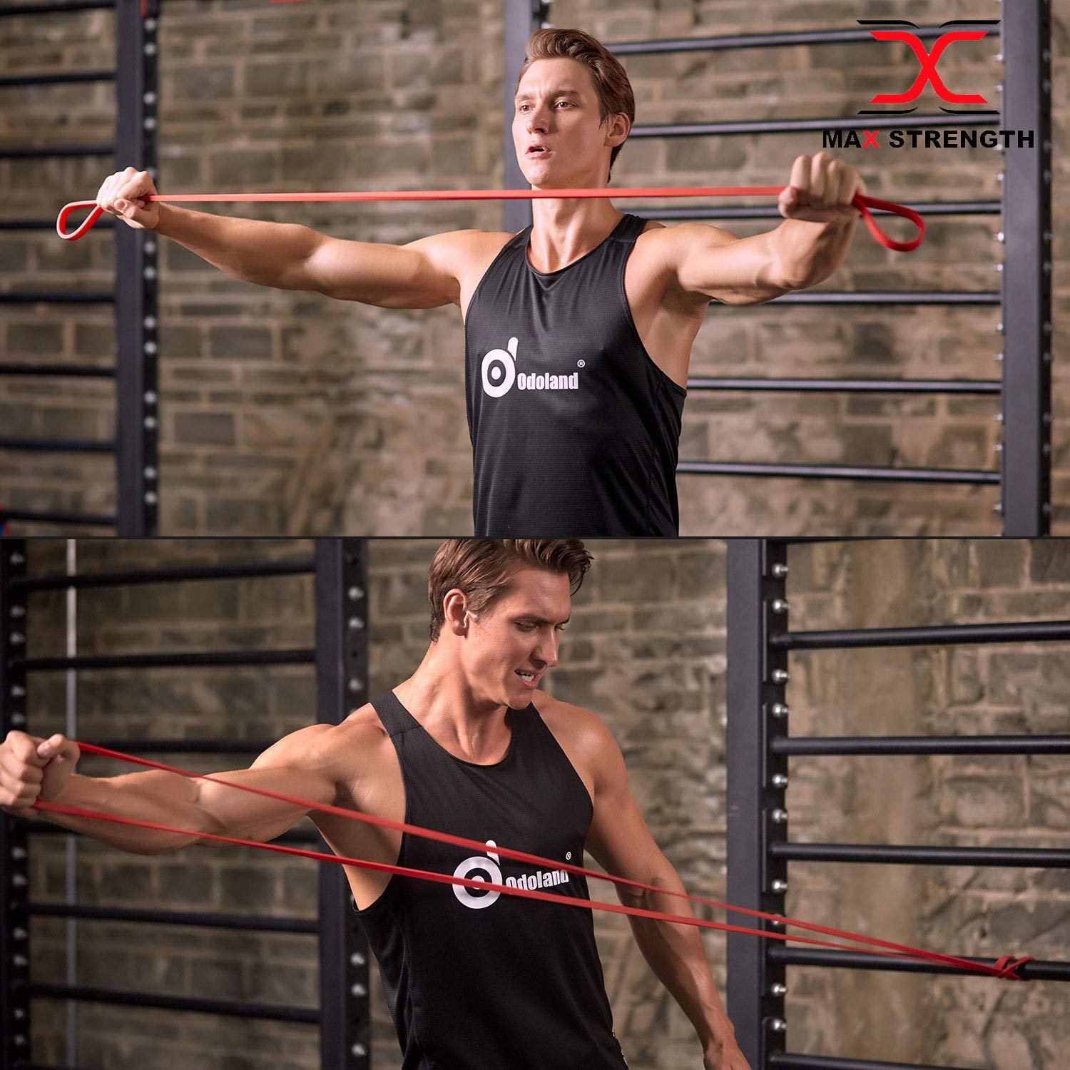 MAXSTRENGTH Taśma oporowa wspomagana do podciągania – taśmy treningowe do crossfitu – trójboju siłowego – joga – elastyczna mobilność dla kobiet i mężczyzn (kompletny zestaw (6 sztuk)