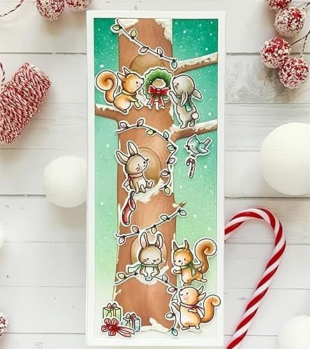 Miniatura 4 de Juego de sellos y troqueles de silicona transparente de conejo de ardilla para hacer tarjetas, troqueles de corte de metal para álbumes de recortes,