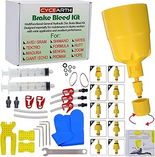 CYCEARTH Bicycle Hydraulic Disc Brake Oil Bleed Kit for All Brakes Shimano,SRAM,AVID,TEKTRO,MAGURA,Hayes,Bike Brake Repair Tool