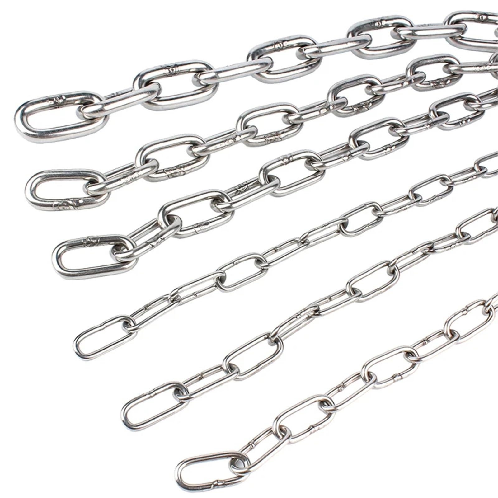Cadena Cadenas de acero inoxidable 304, cadena eslabones largos, cuerda Metal tracción for mascotas, 2 uds(4mm(1m)-2Pcs)
