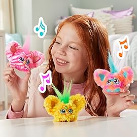 Furby Furblets Ree-Mix Mini Friend, 45+ Sounds & Music, Speaks Only Furbish, Electronic Plush Toys, Coral, Back to School Gifts, Ages 6+