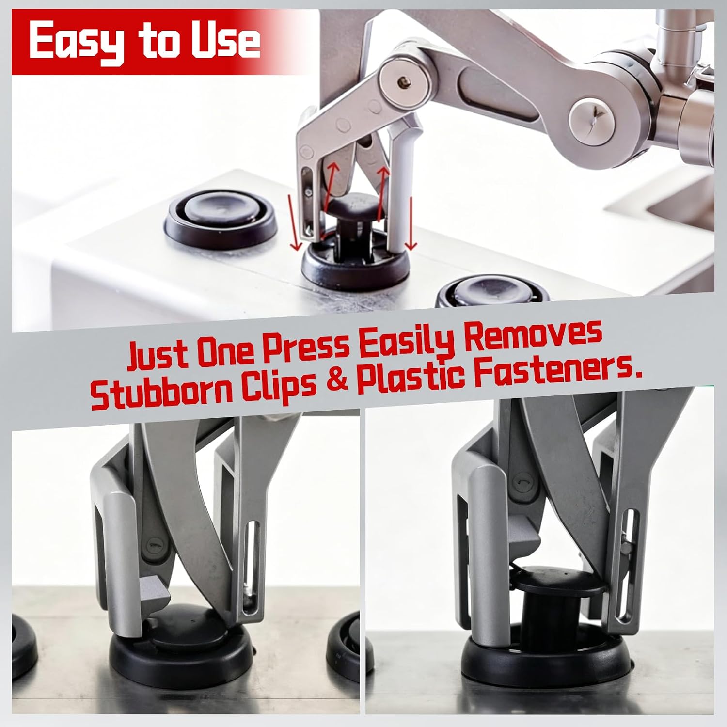 Car Clip Pliers, Panel Clip Removal Tool, Auto Clip Removal Pliers for Automotive Plastic Fasteners, Push Pin & Door Trim, Damage-Free Disassembly