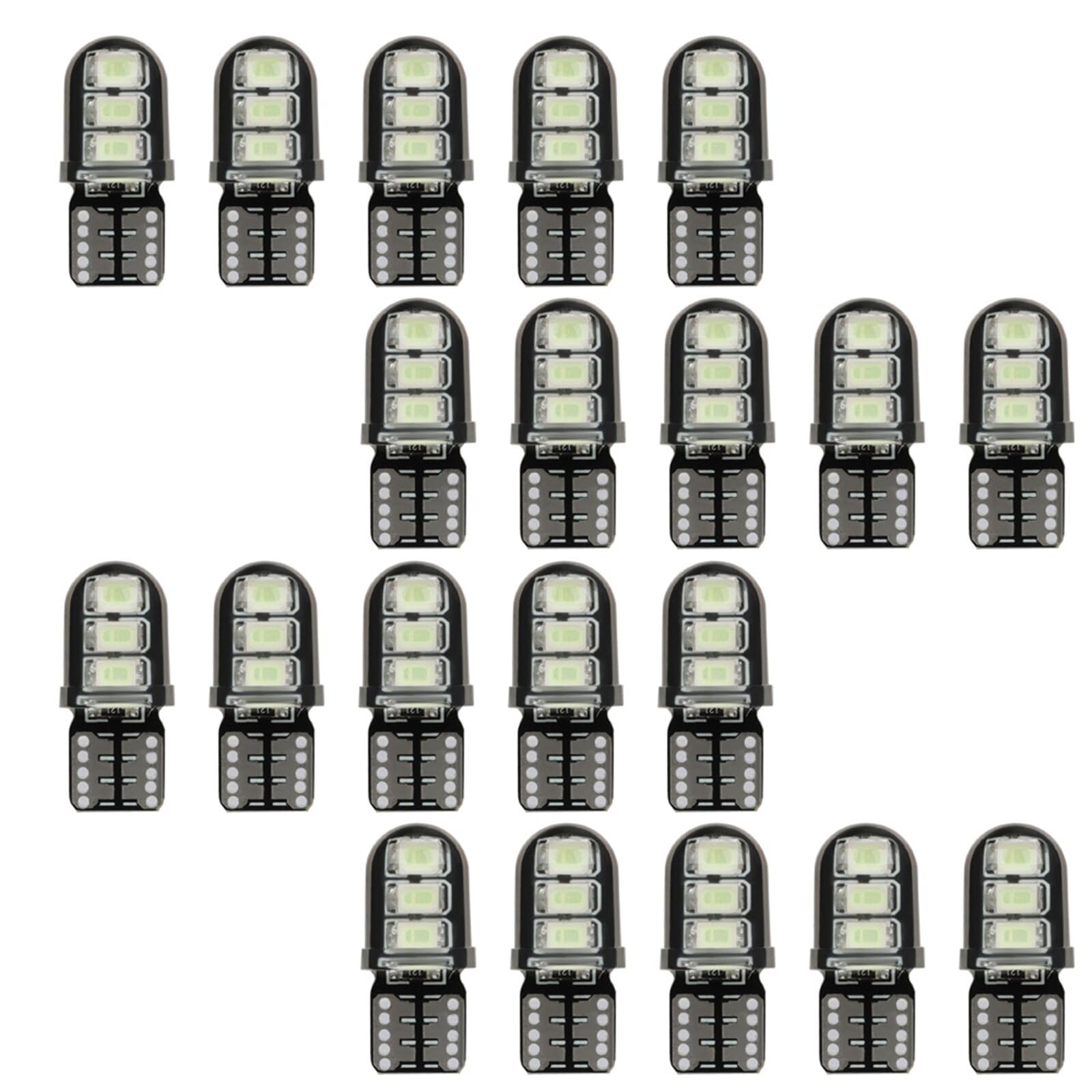 ECCPP 20x Instrument Cluster Dash Panel Lights T10 2835 Ice Blue?10 * 24MM?-12V-40MA-65LM