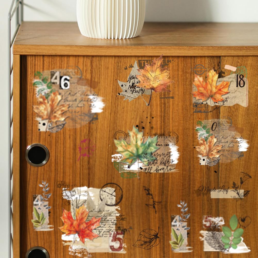 BEUNITONE Lot De 3 Feuilles De Transferts De Meubles Vintage En Forme De Fleur - Imperméables - 15,2 X 30,5 Cm - Autocollants De Transfert De Mots Rétro à Frotter Pour Porte