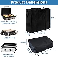 Vista 2 de Bolsa de transporte y cubierta para parrilla de mesa Blackstone de 22 pulgadas con capucha, para Pit BOSS PB336GS Camp Chef, para parrillas Royal
