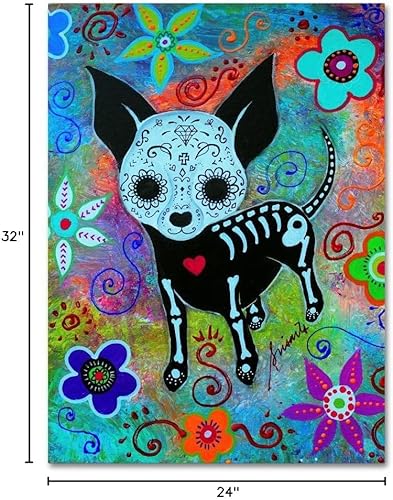 Miniatura 7 de Prisarts - Lienzo decorativo para pared con cara negra de perro Chihuahua, 24 x 32 pulgadas