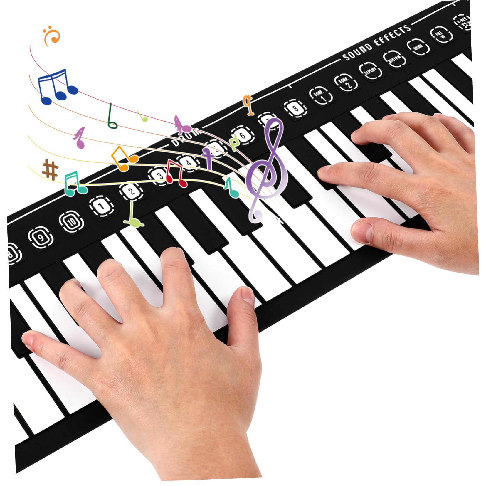 Hemobllo Pianoforte Digitale Portatile 49 Tasti in Silicone Altoparlante Integrato e Funzione Sleep Automatica, Pianola Flessibile per Principianti e Musica in Movimento