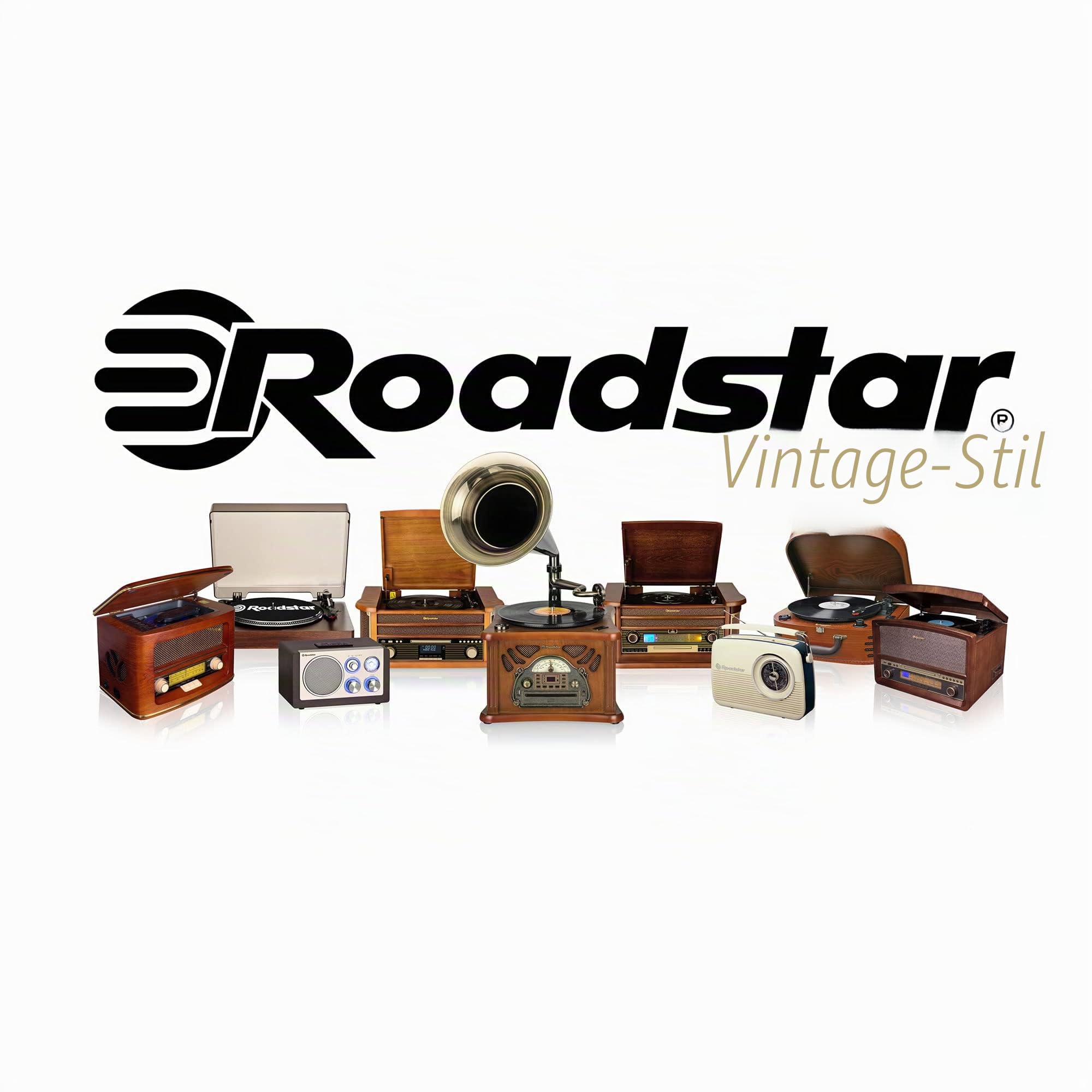 Roadstar DAB Nostalgie Retro-Radio mit Bluetooth und CD / MP3 Player im Holzgehäuse mit Weck-Funktion (USB, AUX-In, RDS), 15 Watt RMS, braun