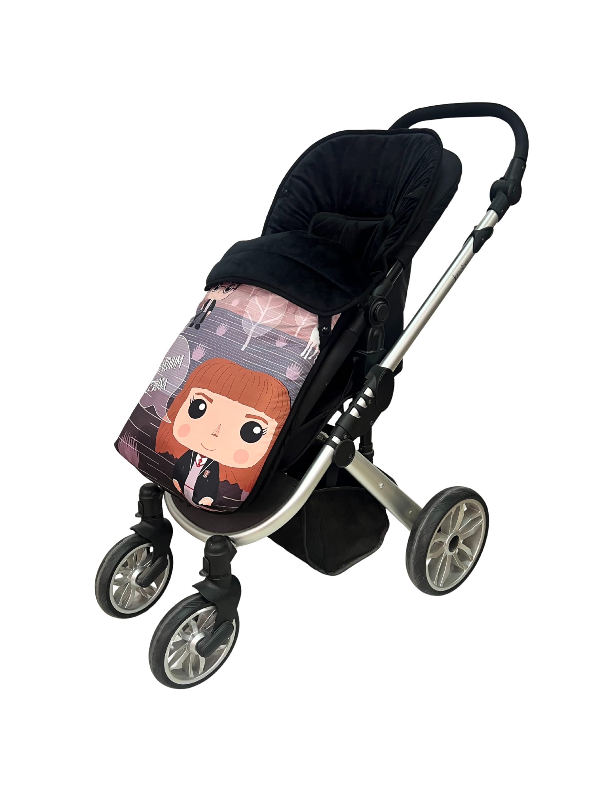 Baby Star Saco Silla de Paseo Universal, Saco Bebe Invierno con Polar extrasuave, Saco Carro bebé Impermeable, Desmontable y Transpirable, Doble Apertura (Negro y rosa)