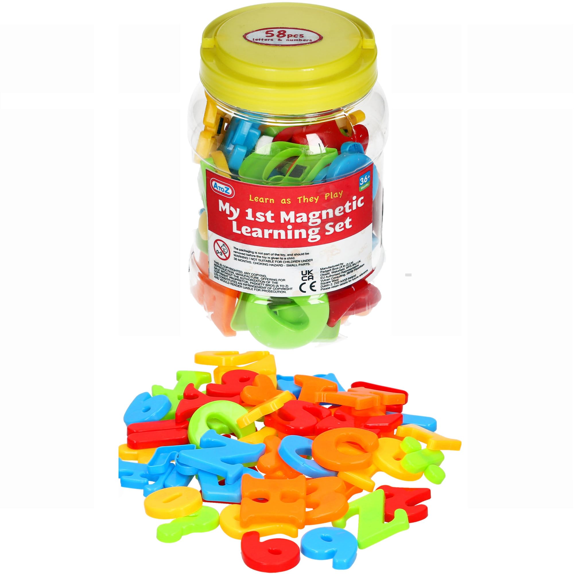 A to Z My 1st Magnetic Learning Set, 58 Letters and Numbers, Educational Toy for Children 36+ Months, Multicolor