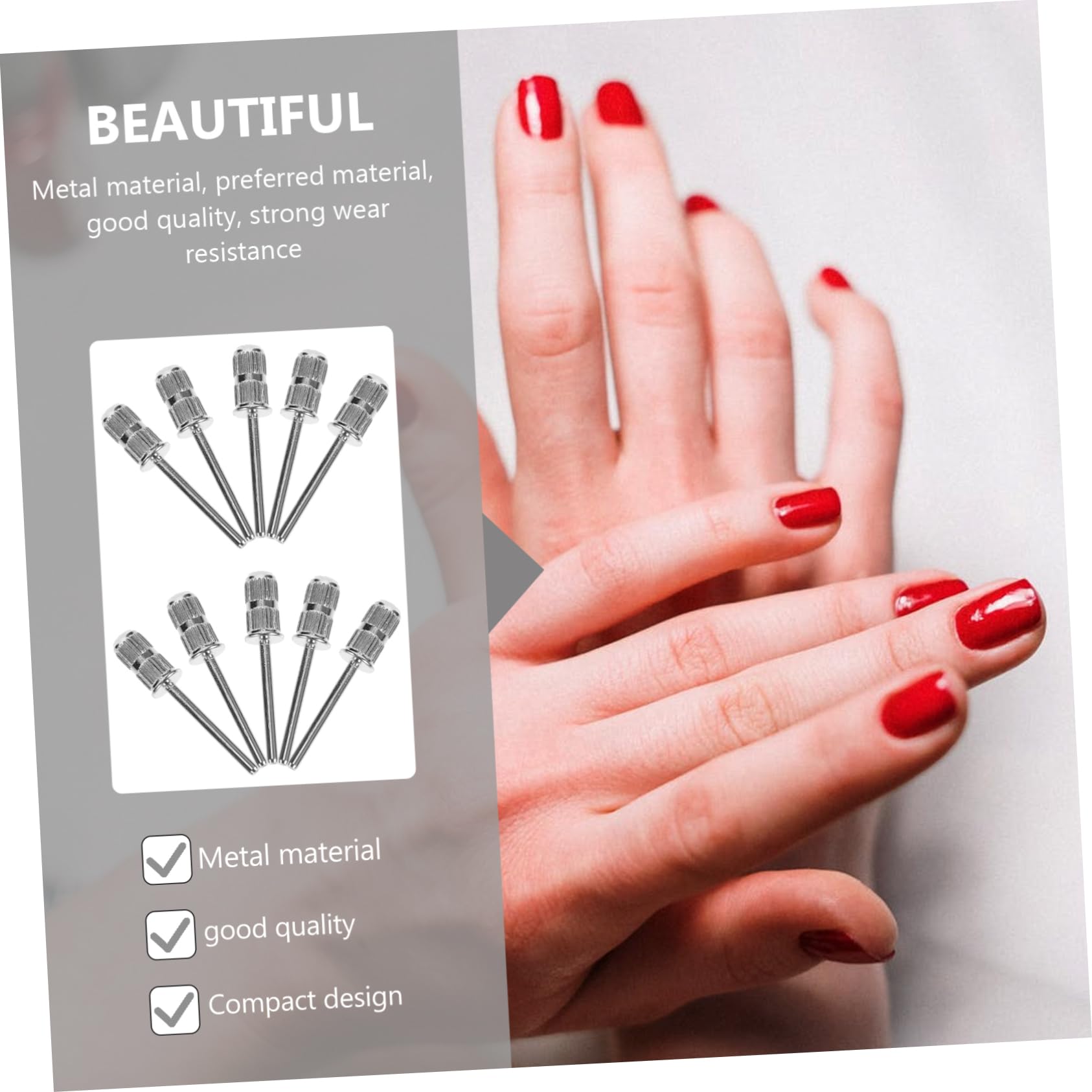 60pezzi Punta Trapano Unghie Per Manicure e Pedicure Accessori Per Unghie Professionali Resistente Alla Corrosione e Facile Da Pulire Per Estetista e Uso Domestico