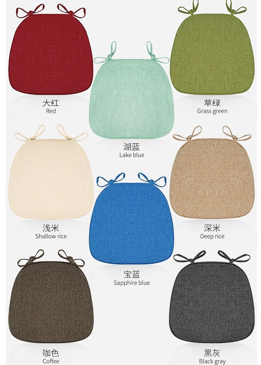 Cojines de asiento de herradura extraíbles lavables (paquete de 1/2/4/6 unidades) con cordones, 41 x 43 cm para comodidad de oficina, hogar, coche y comedor