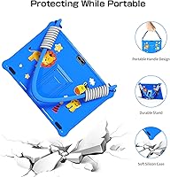 Vista 9 de PRITOM Tabletas para niños de 10 pulgadas Android 13, tableta con cordón 64GB, Quad-Core, pantalla HD IPS, WiFi, cámara dual, tableta para niños Azul