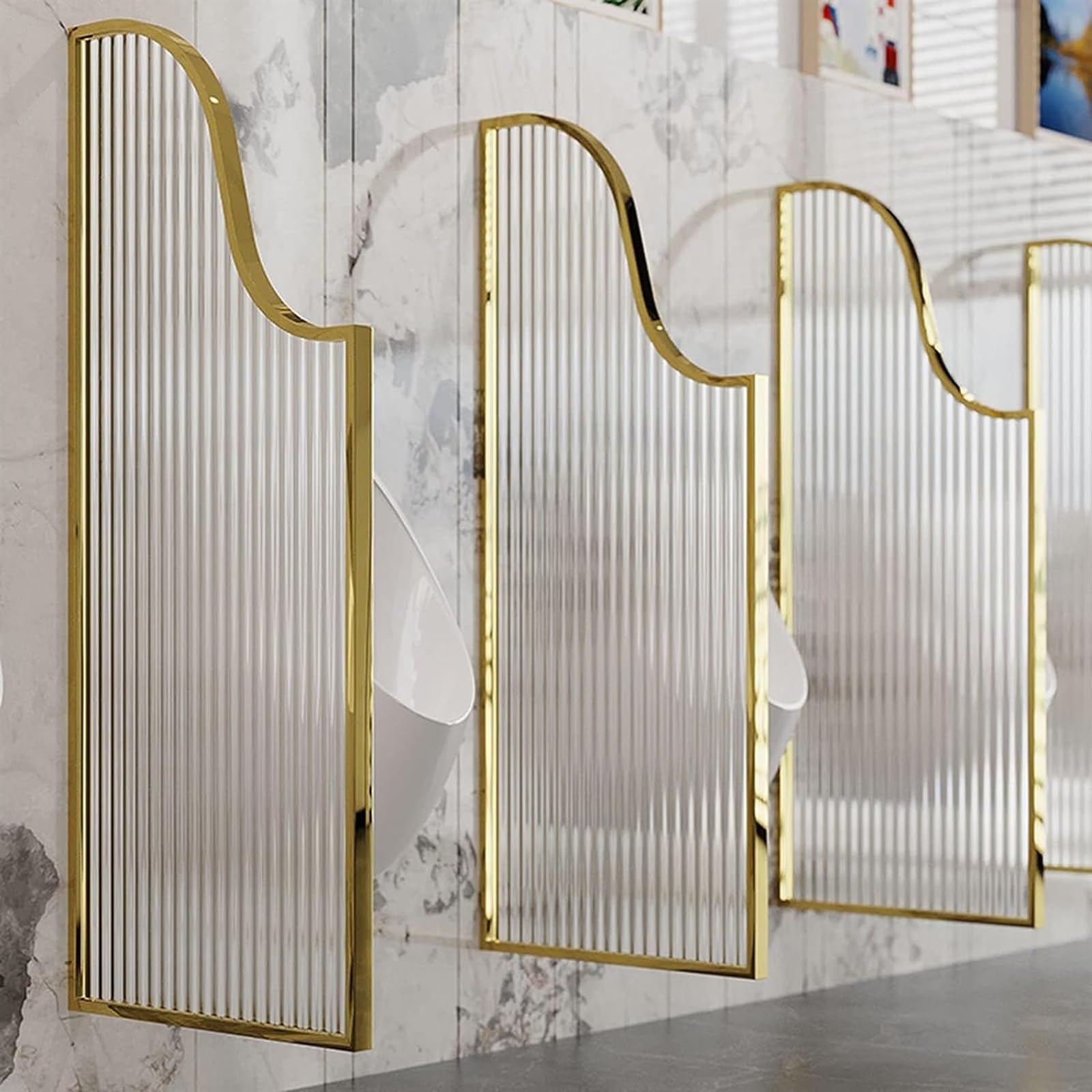 Mampara divisoria de privacidad para urinario masculino de 47 pulgadas, de montaje en pared, para hoteles, bares y lugares públicos, color blanco, 1 unidad.