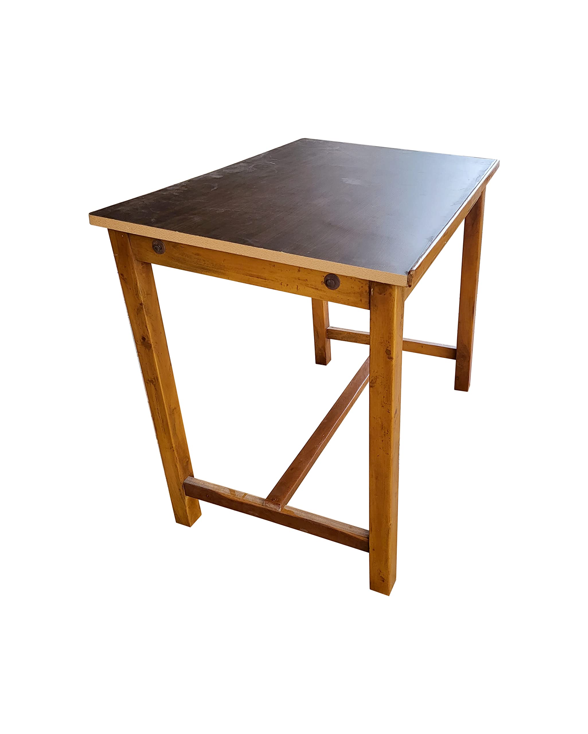 Wooden Hut Teak Portable (Disconnect - Connect) Dismantlable Competitive Exam Study Table | Work from Home Table | Office | School | Library | Table (Wooden)