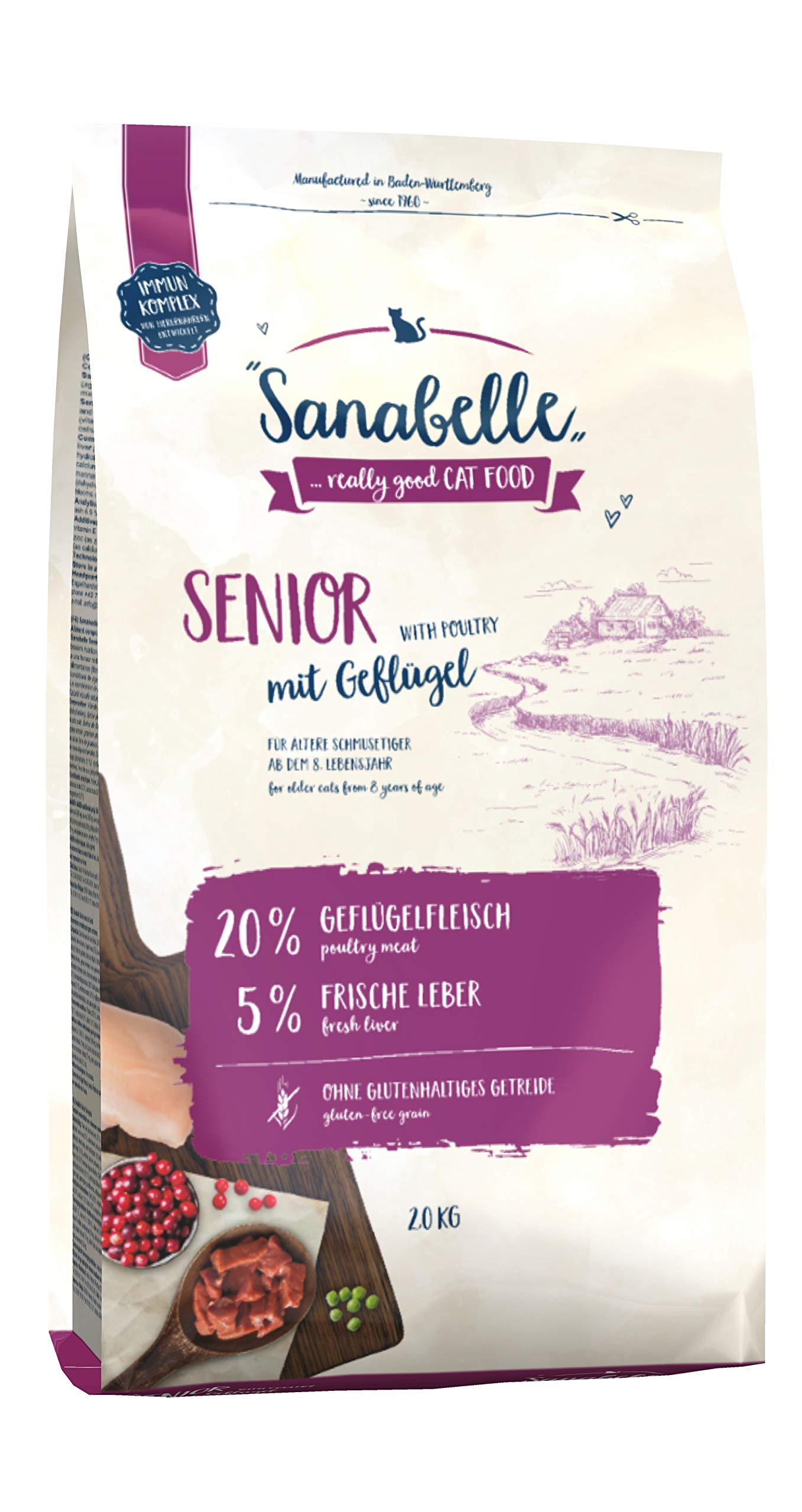 SanaBelle Senior | Katzentrockenfutter für ältere Katzen ab dem 8. Lebensjahr | 4 x 2 kg