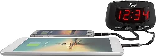 Miniatura 5 de Equity30416 - Reloj despertador USB dual (0,9 pulgadas), color negro