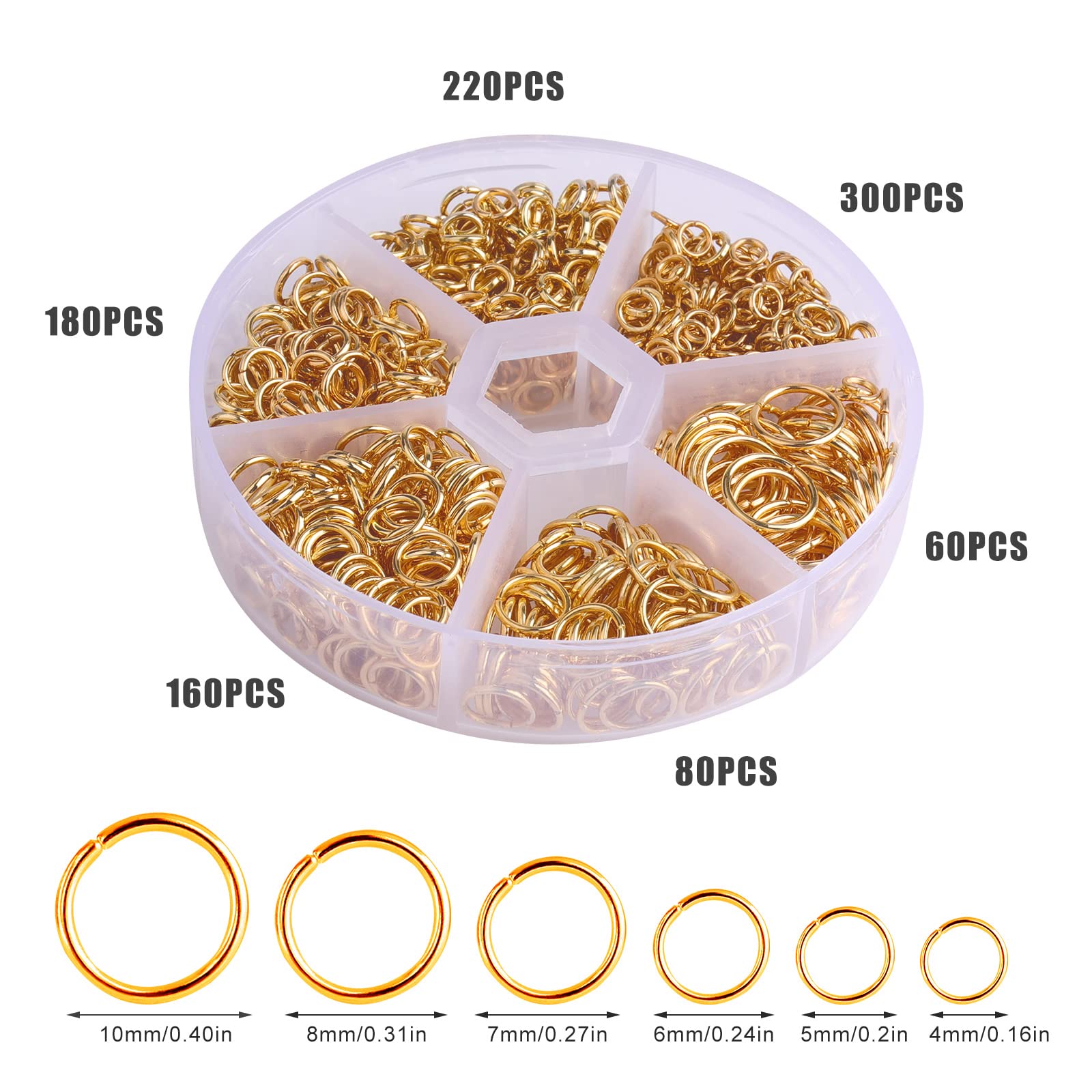 Kit 1403 Anelli Aperti Per Gioielli - Ferro Senza Nichel 4-10 Mm Con Pinze E Attrezzi - Foto 8