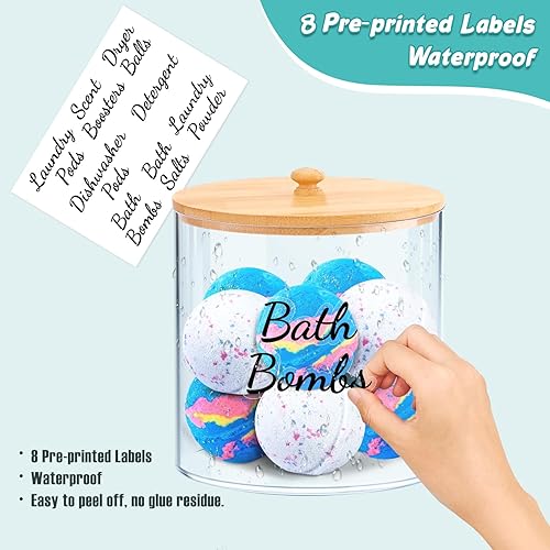 Miniatura 3 de JYPS Paquete de 2 recipientes para lavandería para organización y almacenamiento de lavandería, dos tamaños diferentes de gran capacidad, detergente