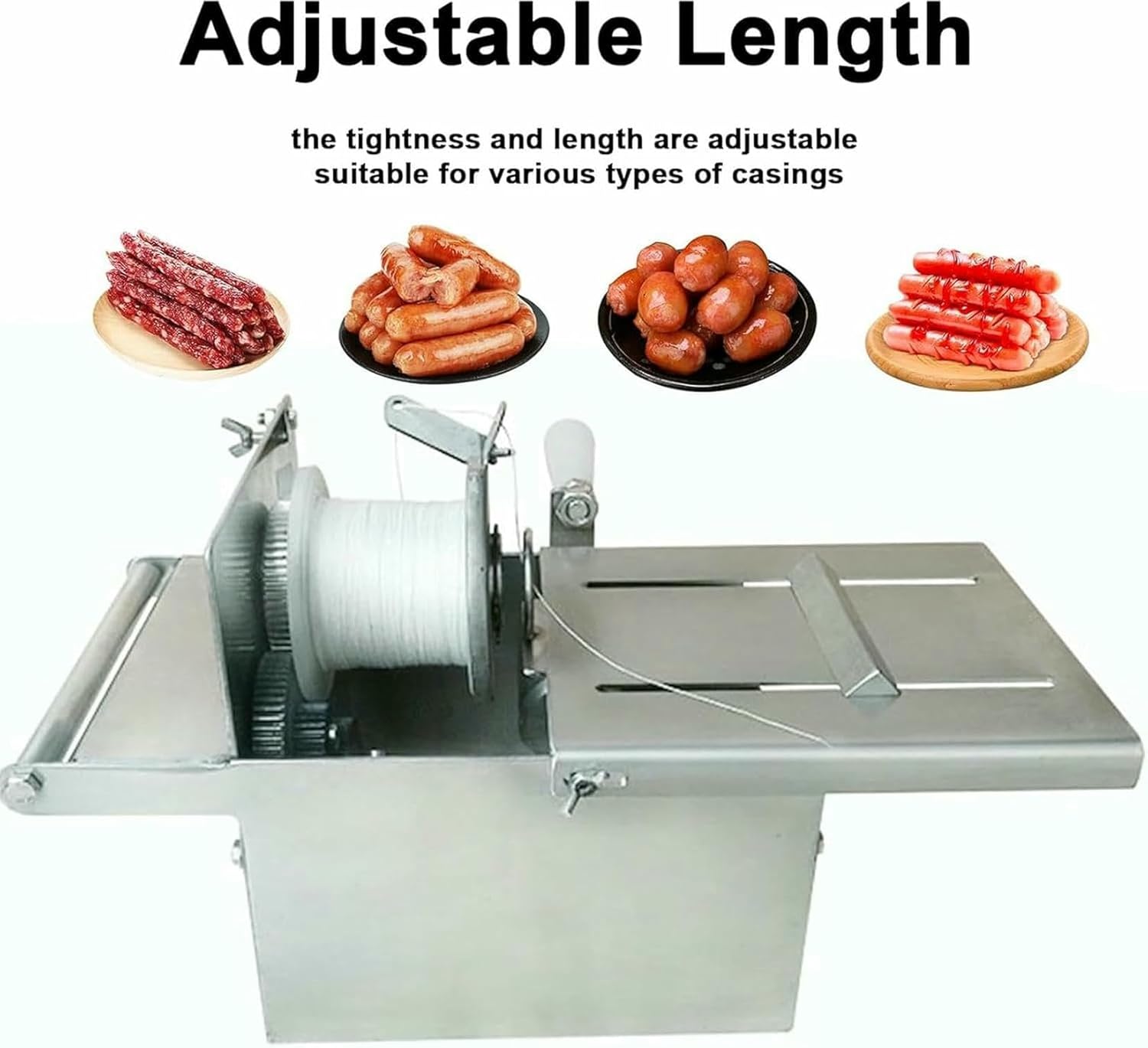 Manual Machine for Binding Sausages, Knotting Hams, Winding, Suitable for Commercial and Domestic Use, 10 * 42 Mm ~/