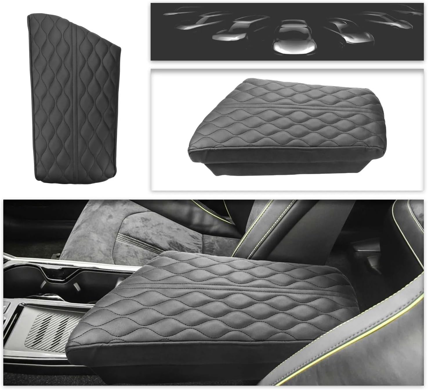 Car Armrest Box Cover Compatible with Kia EV6 2022 2023 Central Control Container Pad Auto Interior Compatible with Kia EV6 Accessories 2023