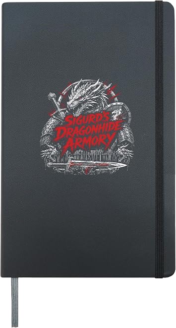 Sigurds Dragonhide Armory Medieval Dragon Fighter Hardcover Journal, Black