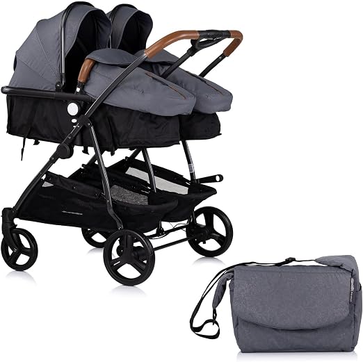 Mon Mobilier Design Duo Smart Poussette Double Évolutive pour Jumeaux et Enfants Rapprochés