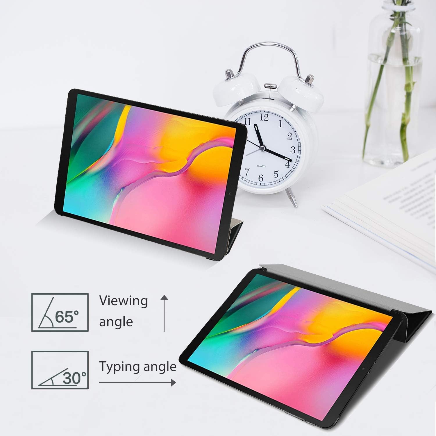 ProCase Galaxy Tab A 10.1 Case 2019 T510 T515 T517, Slim Stand Case Soft TPU Cover for 10.1 Inch Galaxy Tab A Tablet SM-T510 SM-T515 SM-T517 2019 Release -Black