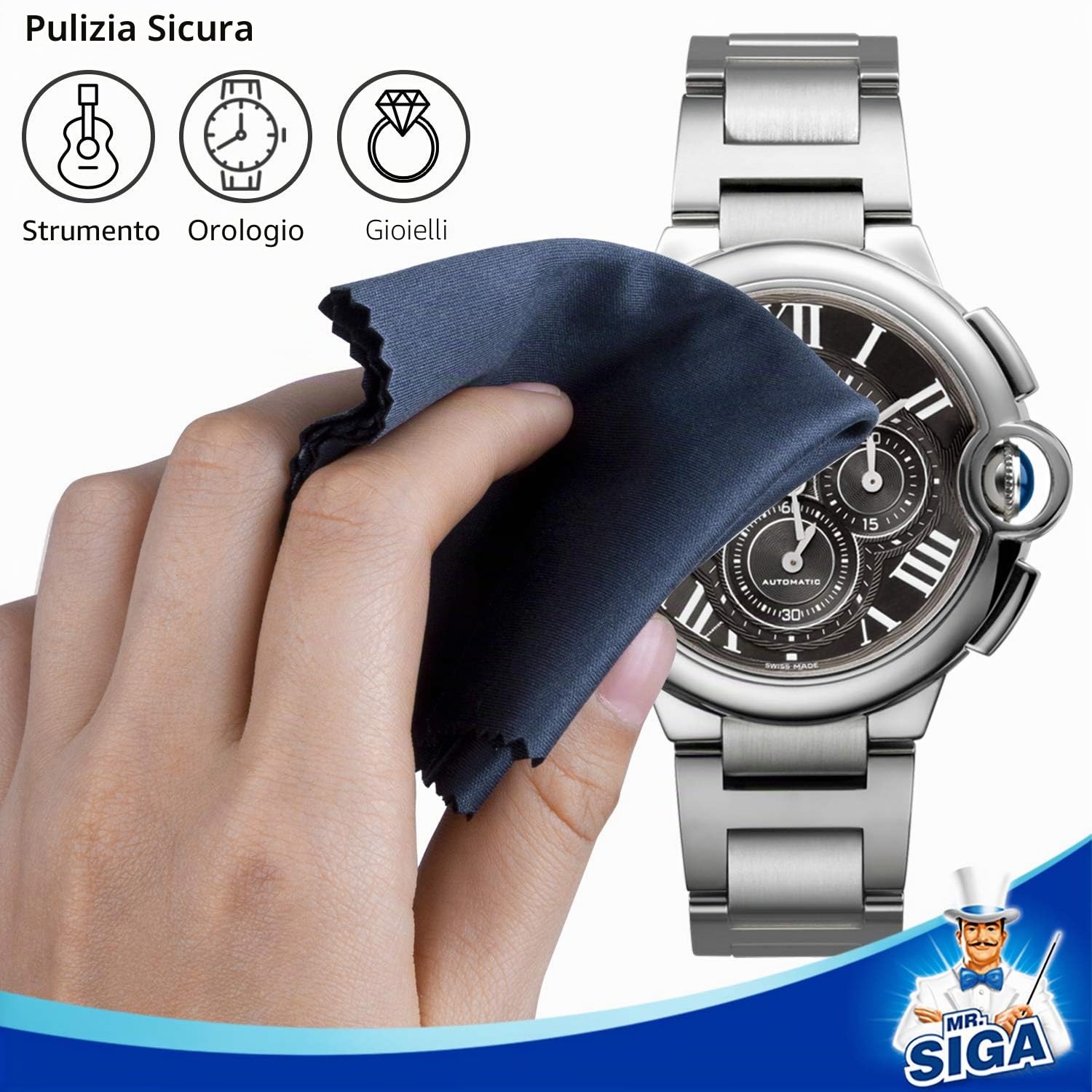 Panni in microfibra per pulizia lenti occhiali schermi 15x18 cm confezione da 6