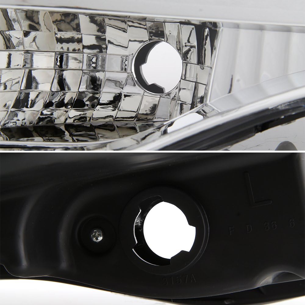 AKKON - For 2007-14 Ford Expedition 4-Door SUV Headlights Assembly Chrome Housing Clear Lens Full Set