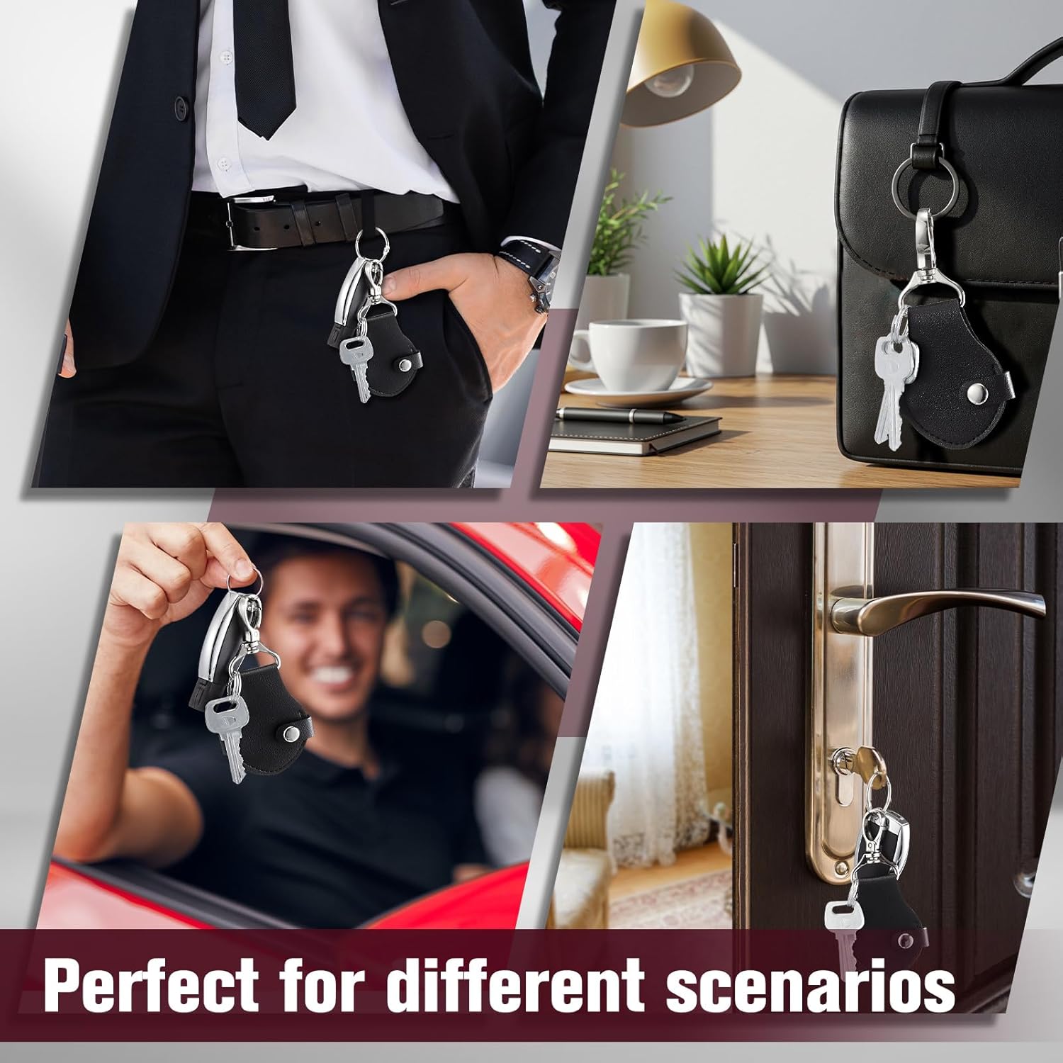 Nosiny 2 Pcs Heart Keychain Valentine's Day Gift Leather Cute Keychain with Picture for Men and Women Galentines Party Favor - Image 4