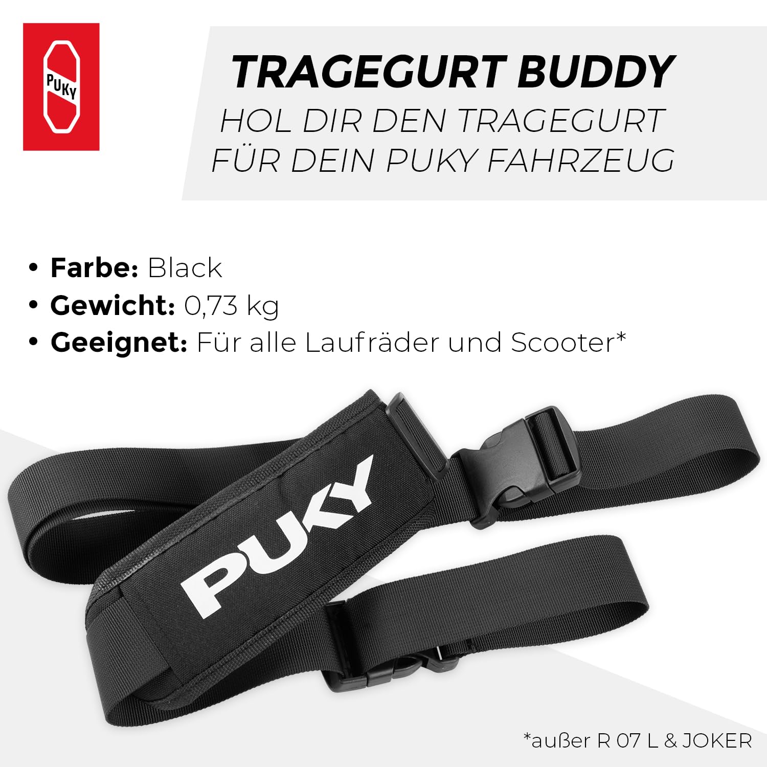 Puky Buddy Sangle de Transport pour Draisienne et Trottinette - black | LU