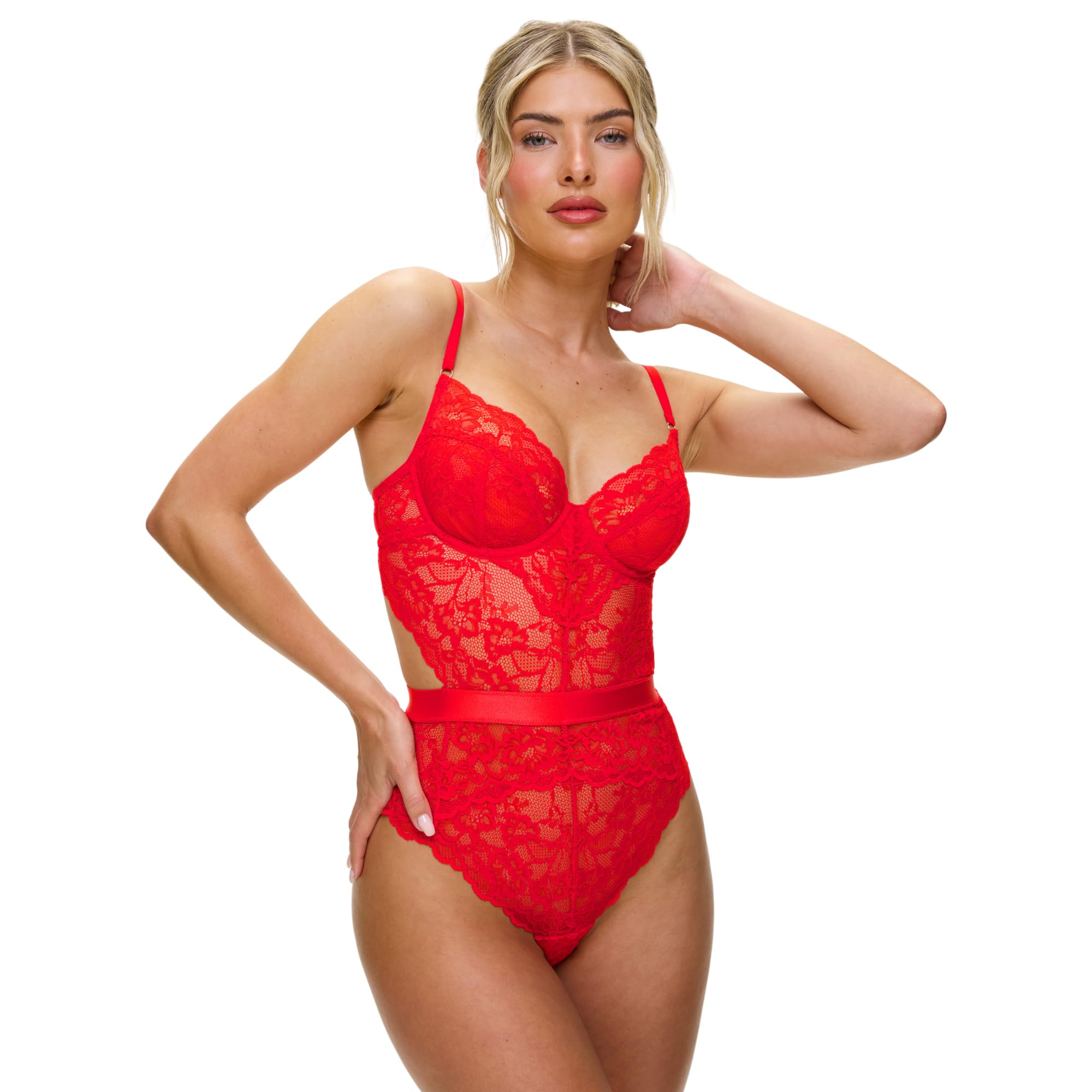 Ann Summers Red Hold Me Tight Lace Lingerie Body, Xs