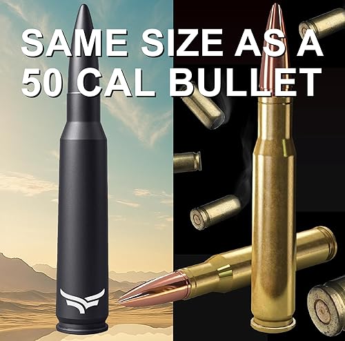 Miniatura 7 de 50 Cal Badass Bullet Antenna se adapta a Jeep Wrangler JK y JL de (2007 para accesorios Jeep Wrangler y Gladiator), seguro para lavado de autos y
