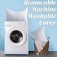 Vista 9 de Almohadas para dormir de lado para comodidad de cuello y hombros, diseño ergonómico de media luna curvada, espuma viscoelástica triturada ajustable