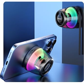 Magnetischer Bluetooth-Lautsprecher Tragbarer Mini-Bluetooth-Speaker mit Handyhalterung 7 Stunden Spielzeit 5W Lautsprecher TWS RGB-Beleuchtung TF-Kartenwiedergabe inkl Magnetring und Trageband