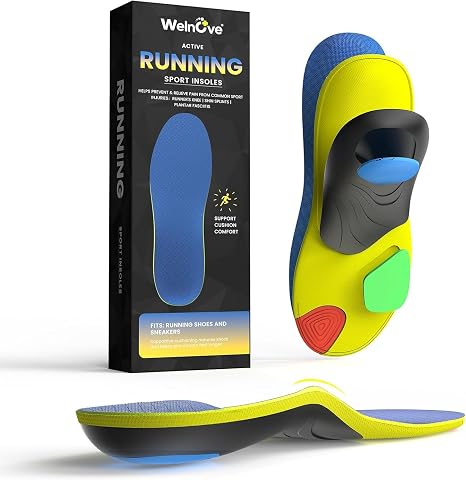 Plantillas ortopédicas de alto rendimiento, plantillas deportivas con soporte de arco para correr, senderismo y entrenamiento, plantillas para fascitis plantar para hombres XL 43-46