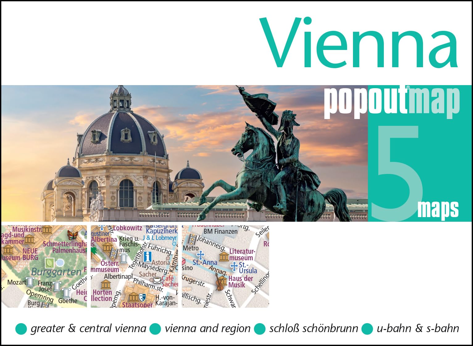 PopOut Map Vienna – Pocket-Sized Pop-Up Street Map of Innere Stadt | Schönbrunn | Vienna U-Bahn Map | Compact Travel Map