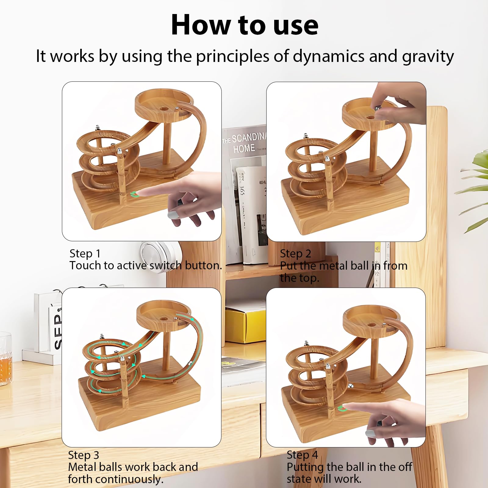 Amazon.com: Kinetic Art Perpetual Motion Marble Machine for Home