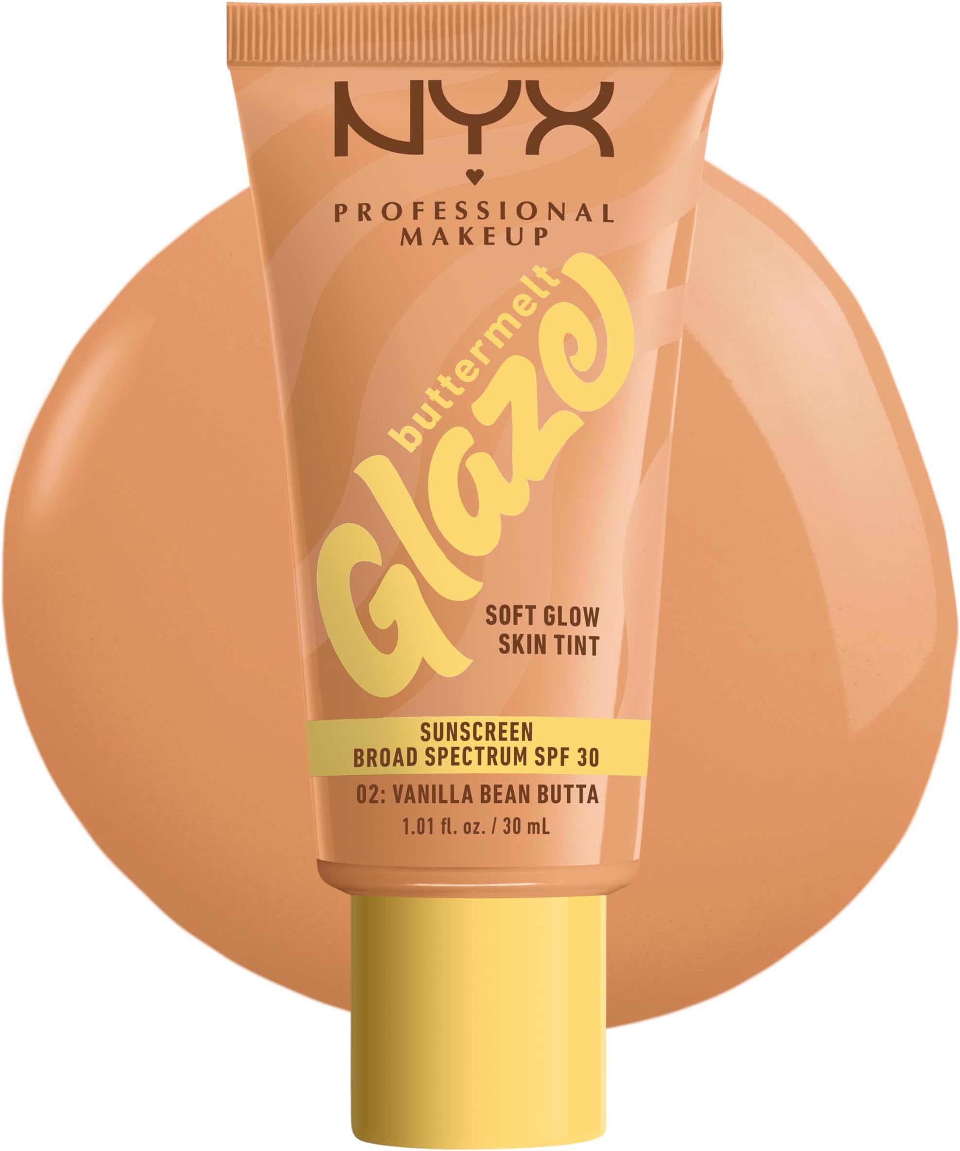 Buttermelt Glaze Soft Glow Skin Tint + SPF 30, Up To 12HR Wear, 02 Vanilla Bean Butta