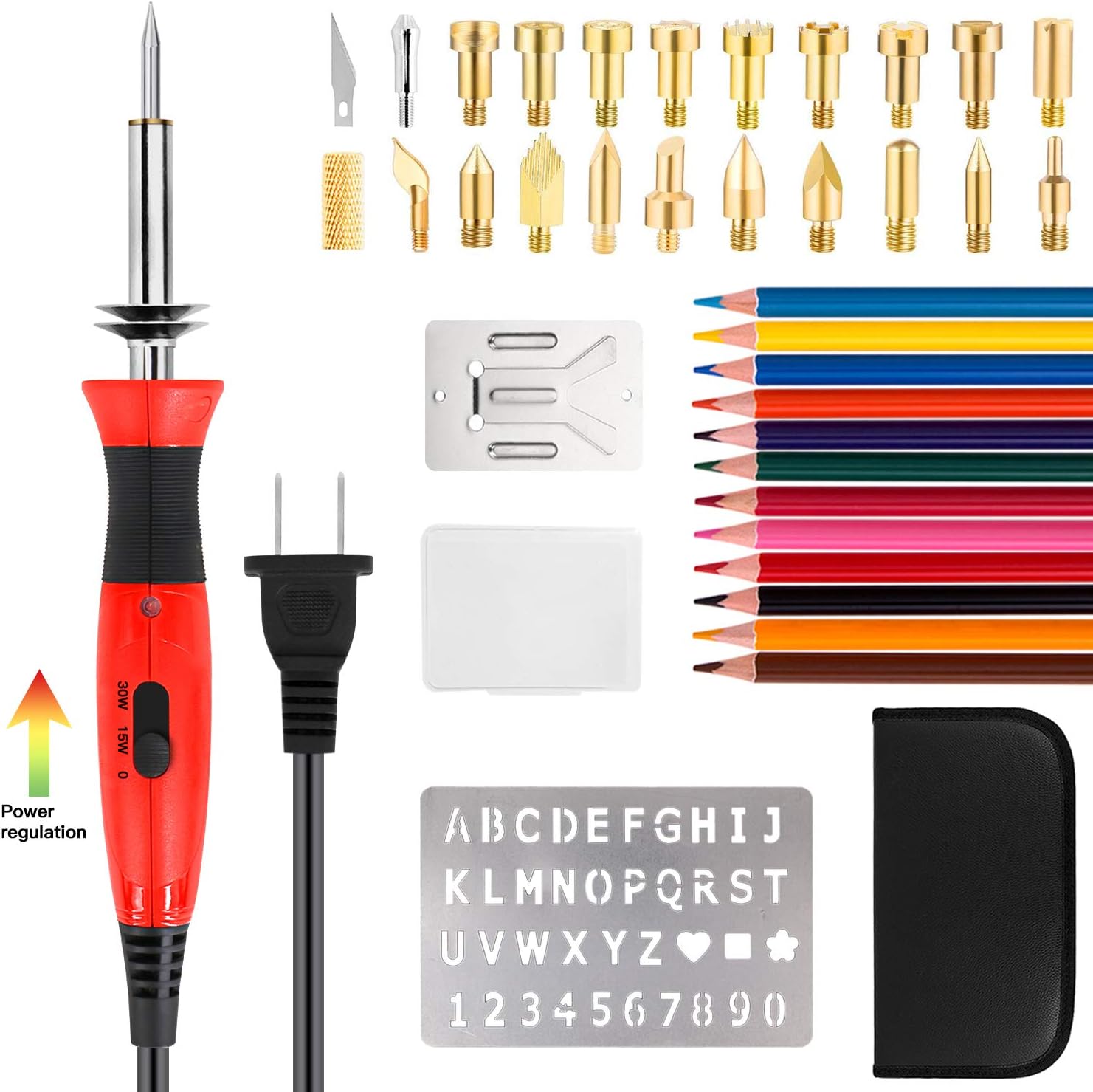 TAMEHOM AWB-ZYH-M3-38ChampagneGold Wood Burning Kit, UL Listed Wood Burning Pyrography Pen with Adjustable Temperature Control, M3D-Champagne Gold, 38mm